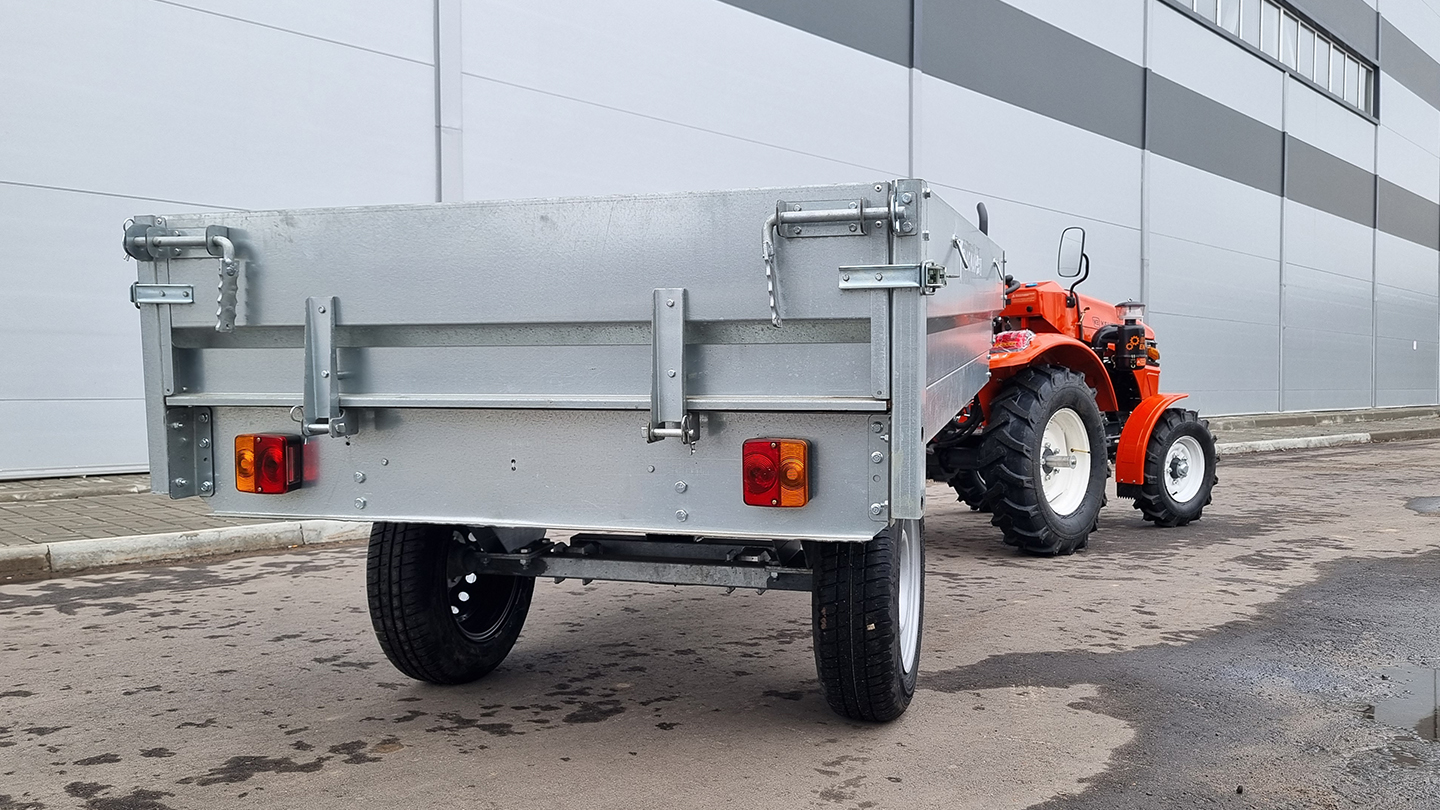 Прицеп Flagman | Флагман C/ПТТ — 1,0 с ПСМ к мини-трактору (самосвальный) 0